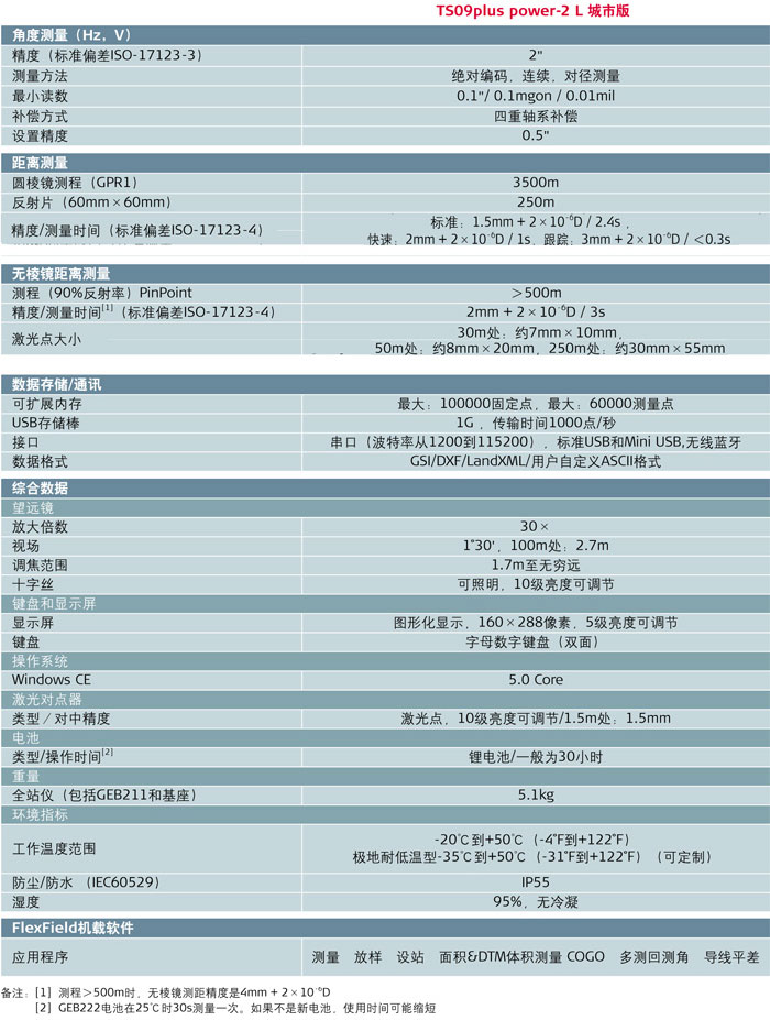 徠卡TS09plus power-2 L全站儀技術參數